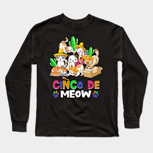 Cinco De Meow Cinco De-Mayo Cats Long Sleeve T-Shirt